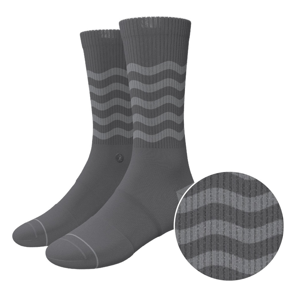 NWT Shinesty Super Stupid Soft Crew Socks Grey Waves L H68